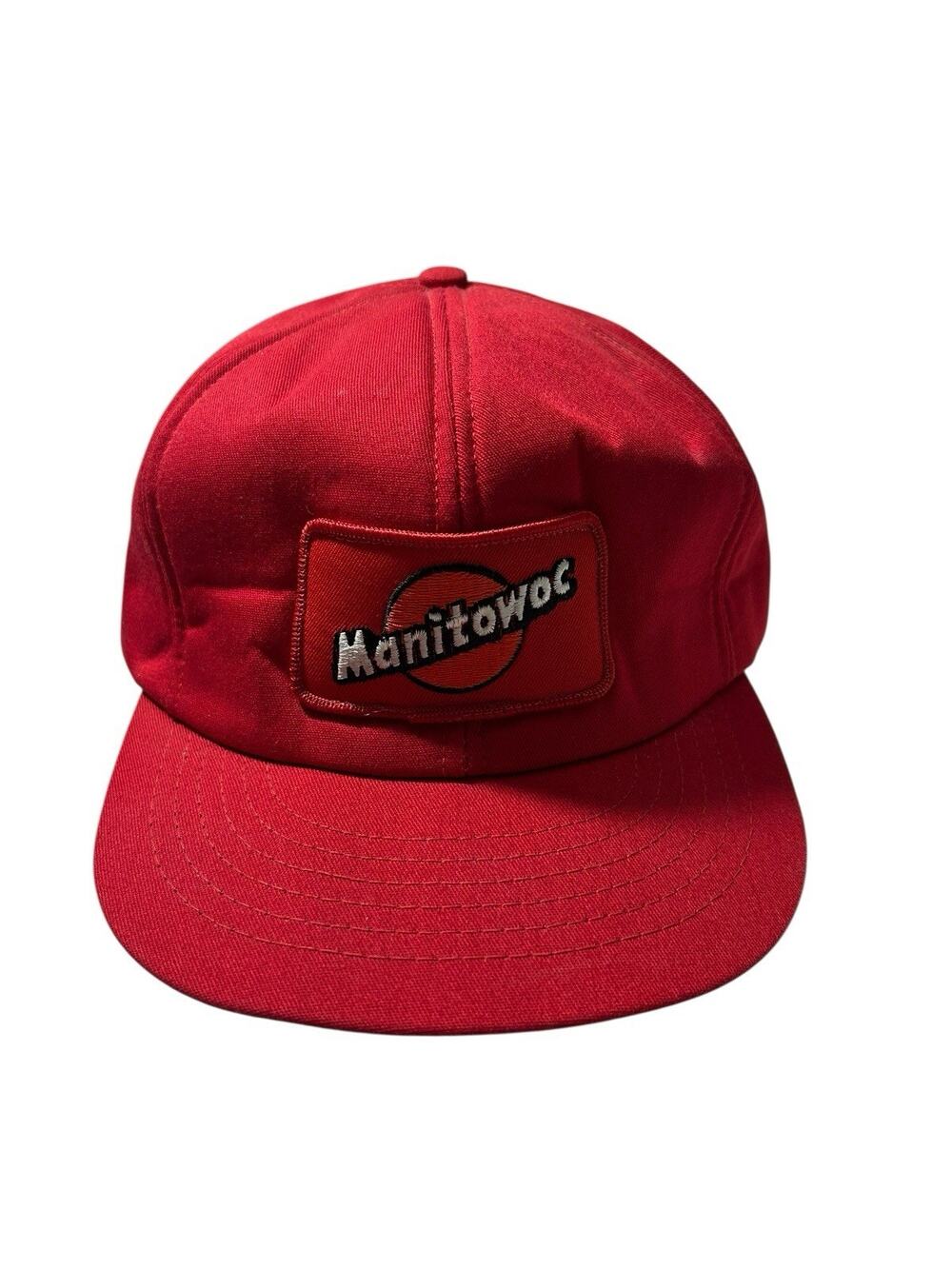 Vintage Manitowoc Patch Red Swingster USA Made SnapBack Hat Logo Rare